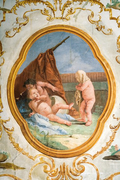 フォレステリア（ゲストハウス）のプッティルームのフレスコ画1757 作： Giovanni Domenico Tiepolo
