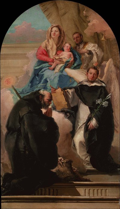 マドンナと子供と三人の聖人、1760年頃 作： Giovanni Domenico Tiepolo