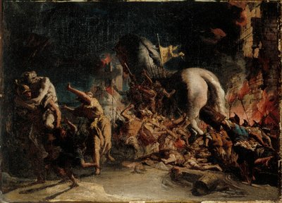トロイの包囲、1760年頃。 作： Giovanni Domenico Tiepolo