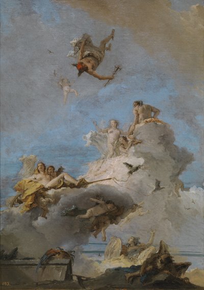 金星の勝利、オリンパス、1762年から1765年まで 作： Giovanni Domenico Tiepolo
