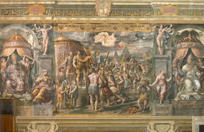 コンスタンティヌス帝への十字架の出現、1517年から1524年 作： Gianfrancesco Penni