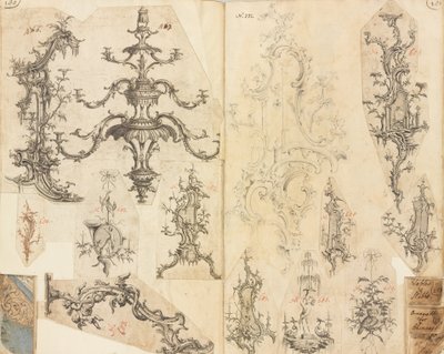 ワーキングデザインのスクラップブック、ca。 1760年。 作： Gideon Saint