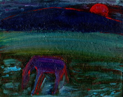 馬と赤い月、2016、 作： Gigi Sudbury