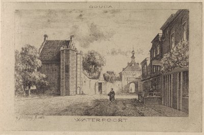 ゴーダのウォーターポートの眺め 作： Gijsbertus Johannes Verspuy