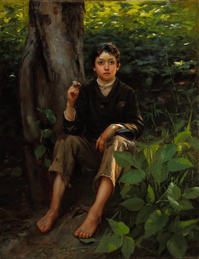 最初の一服 1878年 （油彩・キャンバス） 作： Gilbert Gaul