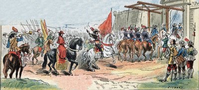 ラ・ロシェルの包囲 - フランスの歴史。国王ルイ13世(1601-1643)とリシュリュー枢機卿(Armand Jean du Plessis)の参戦 作： Gilbert Gilbert