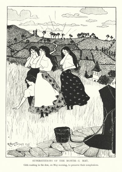 今月の迷信 - 5月1日（リトグラフ） 作： Gilbert James