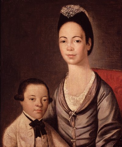 アーロン・ロペス夫人と彼女の息子、ジョシュア 作： Gilbert Stuart