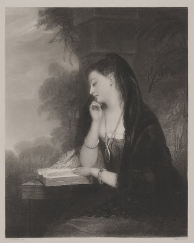 The Pensive（アクアチント 作： Gilbert Stuart Newton