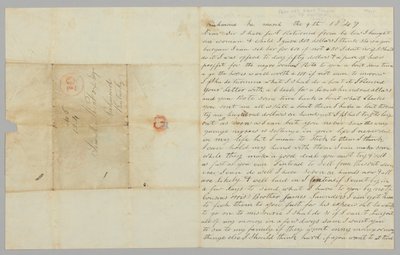 奴隷貿易に関するジャイルズ・サンダースからサミュエル・フォックスへの手紙、1847 年 3 月 9 日。 作： Giles Saunders