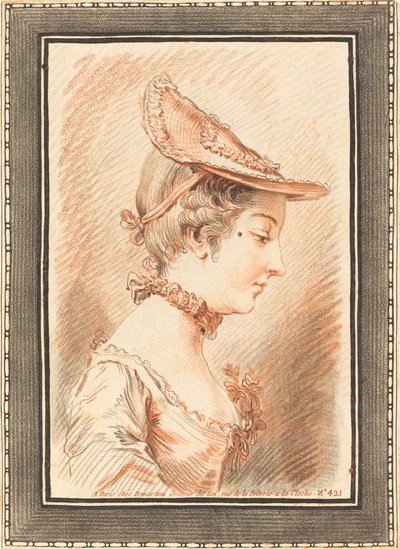若い女性の頭。 作： Gilles Demarteau