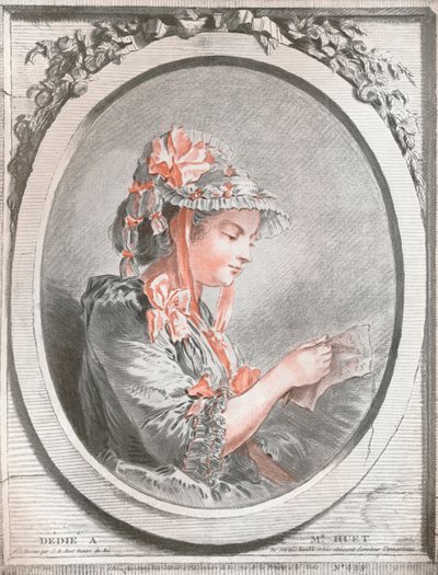 ユエ夫人の肖像、c1773 作： Gilles Demarteau