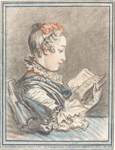 エロイーズとアベラールを読む少女、1770年。 作： Gilles Demarteau