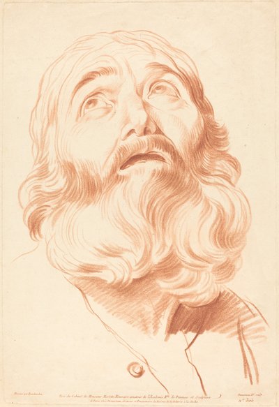 男の頭 作： Gilles Demarteau, the Elder after Edme Bouchardon