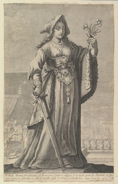 フランスのキリスト教徒の女性 キリスト教徒とフランスの女性、1647 年。 作： Gilles Rousselet and Abraham Bosse