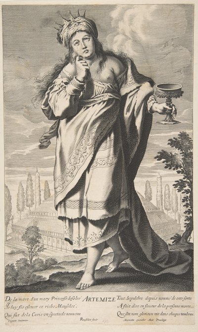 アルテミス、カリフォルニア州。 1639-40。 クリエイター：ジル・ルスレ、アブラハム・ボッセ。 作： Gilles Rousselet and Abraham Bosse