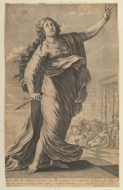 ルクレツィア、1647年。クリエイター：ジル・ルスレ、アブラハム・ボッセ。 作： Gilles Rousselet and Abraham Bosse