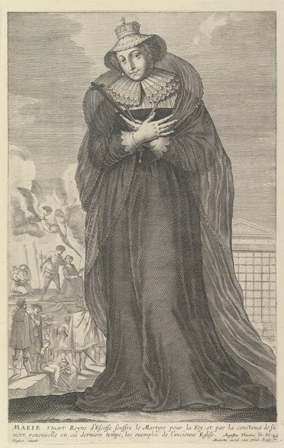 マリー・スチュアート、1647年。クリエイター：ジル・ルスレ、エイブラハム・ボッセ。 作： Gilles Rousselet and Abraham Bosse