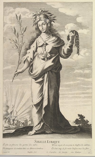 リビアのシビル、カリフォルニア州。 1635. 作成者: ジル・ルスレ、エイブラハム・ボッセ。 作： Gilles Rousselet and Abraham Bosse