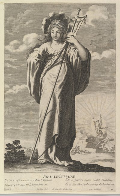 クマエのシビル、約。 1635. 作成者: ジル・ルスレ、エイブラハム・ボッセ。 作： Gilles Rousselet and Abraham Bosse