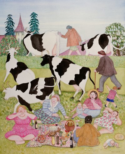 牛とのピクニック 作： Gillian Lawson
