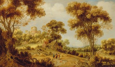 エマオへの道にキリストがいる広大な森の風景、1609〜29年 作： Gillis Claesz d