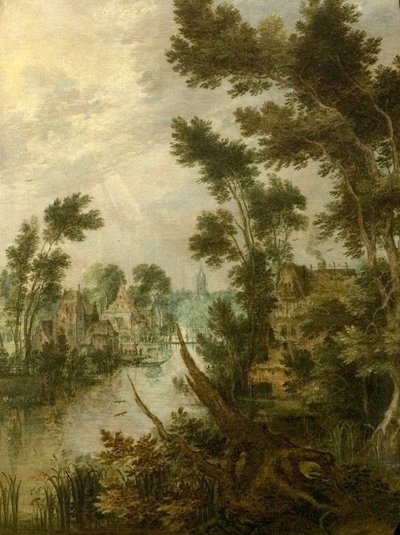 川の情景、1614 作： Gillis Claesz d Hondecoeter