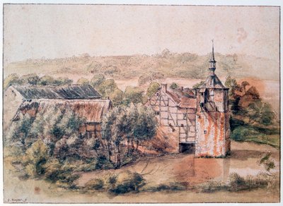 家のある風景、c1643-1687 作： Gillis Neyts
