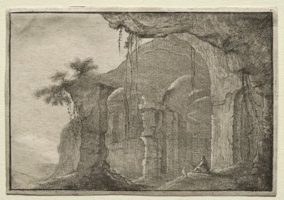 円形劇場の遺跡。 作： Gillis Neyts
