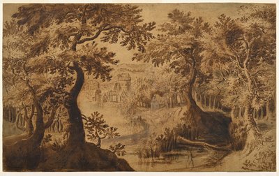 眺望のある木の風景 作： Gillis van III (circle of) Coninxloo