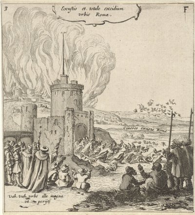 ローマのブランド ローマ市の焼失と完全破壊 (オブジェクトのタイトル) 作： Gillis van Scheyndel (I)