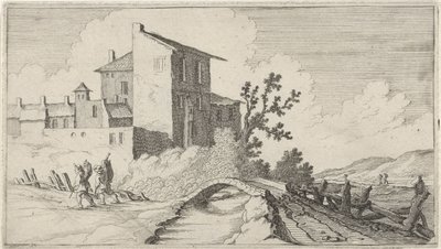 壁に囲まれた建物の橋 十二の風景（連載タイトル） 作： Gillis van Scheyndel (I)