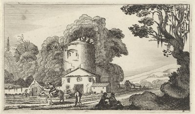 塔のある風景 12の人物のある風景（シリーズタイトル） 作： Gillis van Scheyndel (I)