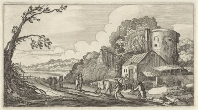 旅人のいる風景 12 の風景図 (オブジェクトのタイトル) 作： Gillis van Scheyndel (I)