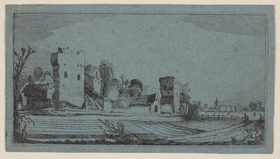 廃墟が農場に変わる前の畑（『人物と12の風景』より 作： Gillis van Scheyndel
