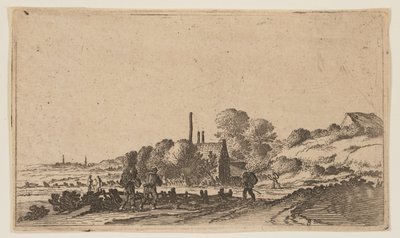 砂丘の牧場の前にある小道の人物、『12の風景』より 作： Gillis van Scheyndel