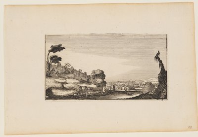 丘陵地帯のパノラマ、「人物のいる12の風景」より 作： Gillis van Scheyndel