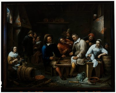 バックギャモンプレイヤーと居酒屋の店内 作： Gillis van Tilborgh