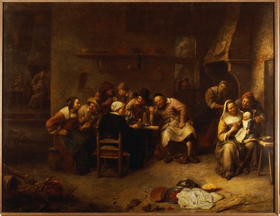 インで飲酒と喫煙をする農民 作： Gillis van Tilborgh