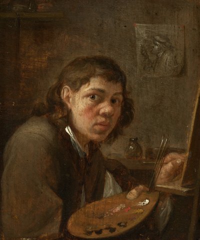 スタジオでの自画像、c。 1645年。 作： Gillis van Tilborgh the younger