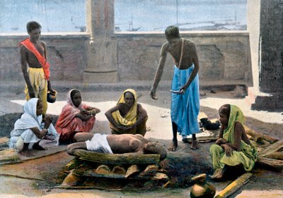 インドの火葬、c1890 作： Gillot