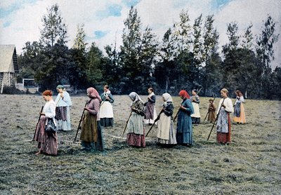 ロシア、モスクワ周辺の干し草製造、c1890 作： Gillot