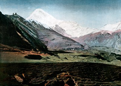 カズベク山、コーカサス、c1890 作： Gillot