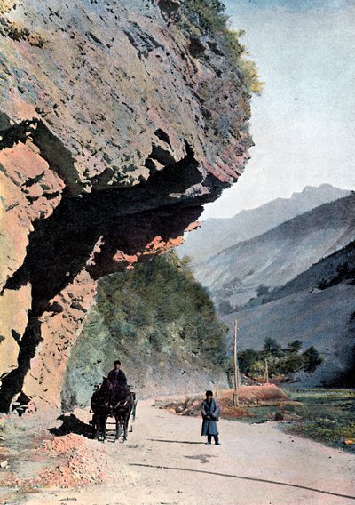 アナウルの村の近くにある岩、c1890 作： Gillot