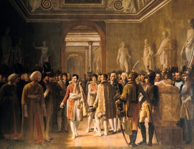 ナポレオンがルーブルで軍の代理を受け取った。、1804年12月8日、1808年 作： Gioacchino Giuseppe Serangeli