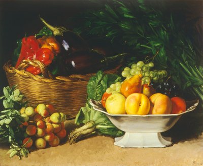 ピーマンのある静物画 作： Gioacchino Toma