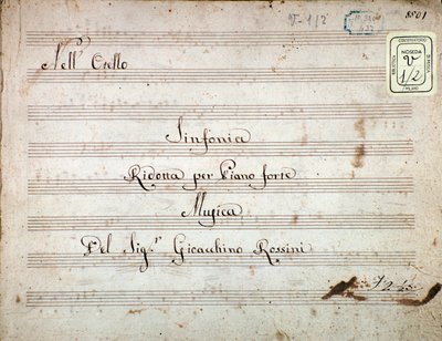 ジョアッキーノ・ロッシーニのオペラ「オテロ」のピアノのための縮小交響曲の楽譜 作： Gioachino Rossini