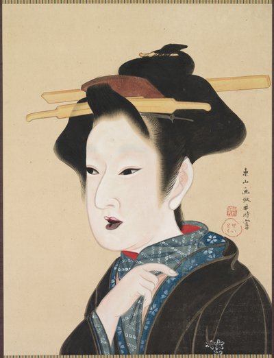 女性の肖像画、1800年代。 作： Gion Seitoku