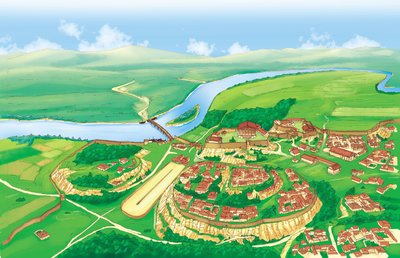 古代ローマ（アルカイック）：紀元前6世紀のローマ市街の様子。 作： ジョルジオ アルベルティーニ
