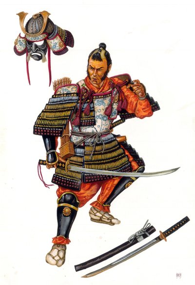 16世紀の日本の武士であるサムライ（侍）の表現。 作： ジョルジオ アルベルティーニ